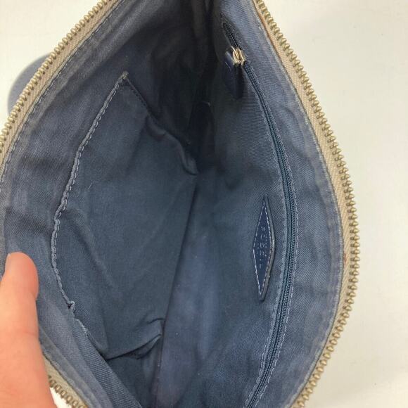 Fossil, gray, navy, mustard polka dots crossbody bag - Picture 5 of 8